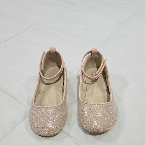 Kailee P Wedding Mini Me Dusty-pink Glitter Ballet Flats - Size Toddler 9 - Picture 2 of 7